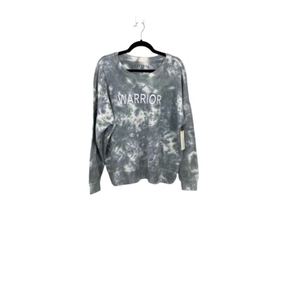 NWT Lacausa Anthropologie Gray Tie Dye Warrior Crewneck Sweatshirt Size LARGE - Picture 1 of 5